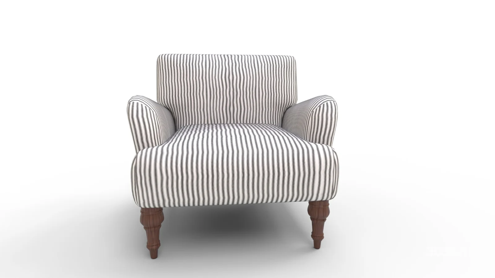 Traditional Accent Chair Denim Linen Image 2