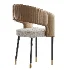 Casual Ventilated Back Arm Chair with Upholstered Armrest - Thumbnail 4