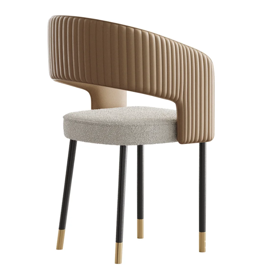 Casual Ventilated Back Arm Chair with Upholstered Armrest Image 4