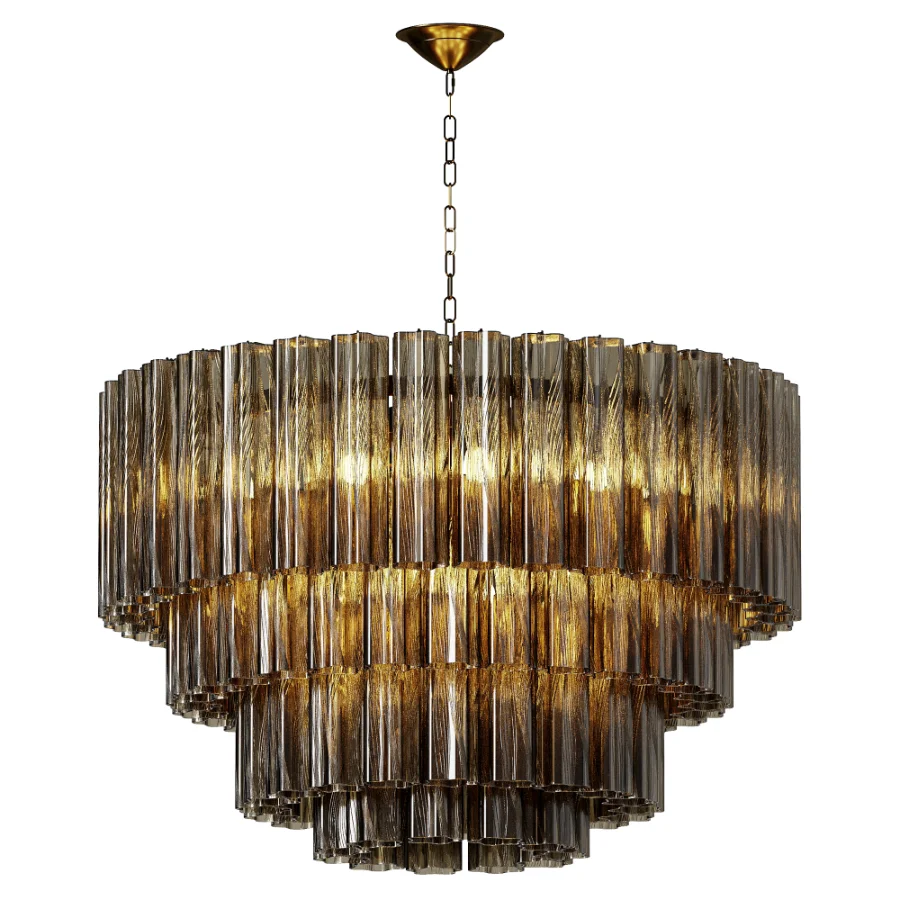 Murano Glass Cylinder Chandelier Fumato EL152 Image 2