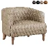 Magdelan brown tufted leather armchair - Thumbnail 4