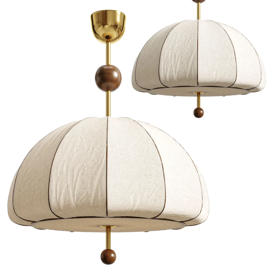 Vintage Floral Pattern Fabric Dome Pendant Light Image 4