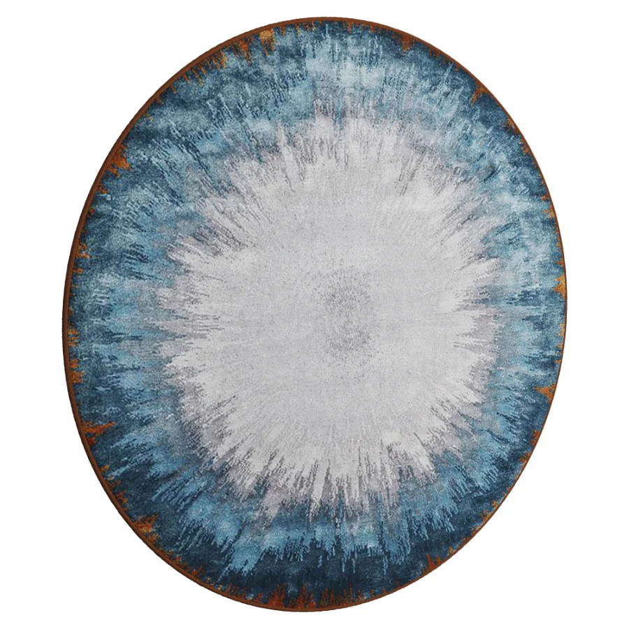GD Blue Eclips Round Rug Image 1