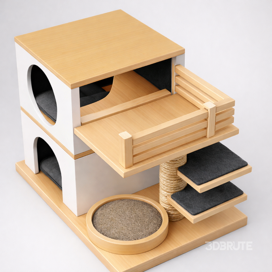 Modern Cat Tree House Image 6