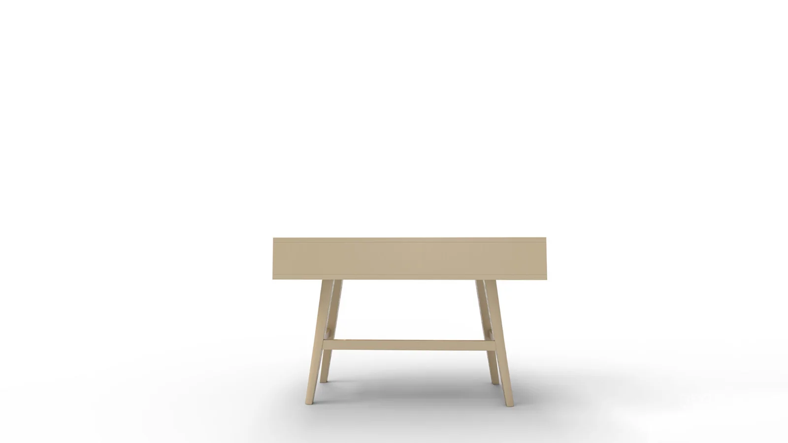 Two Drawer Cane Desk in Brown Wood Image 6