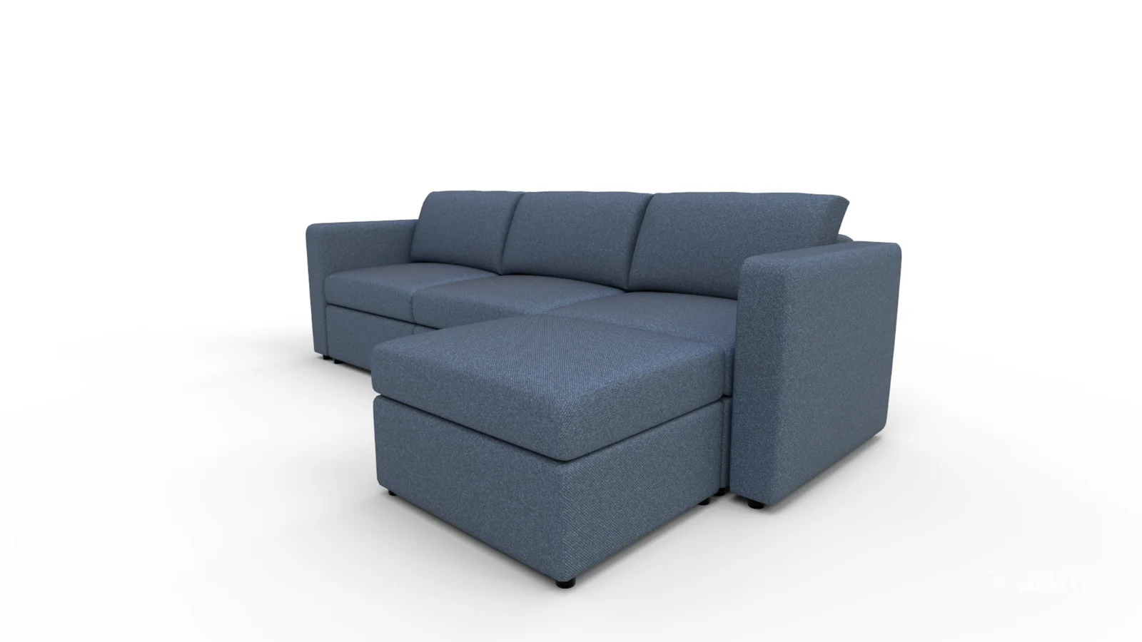 Sectional with Narrow Arm and Storage Ottoman Image 4