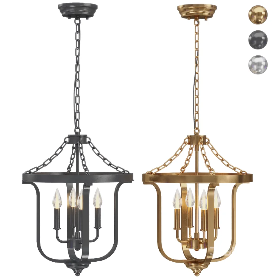 Candle Lantern Geometric Chandelier Image 1