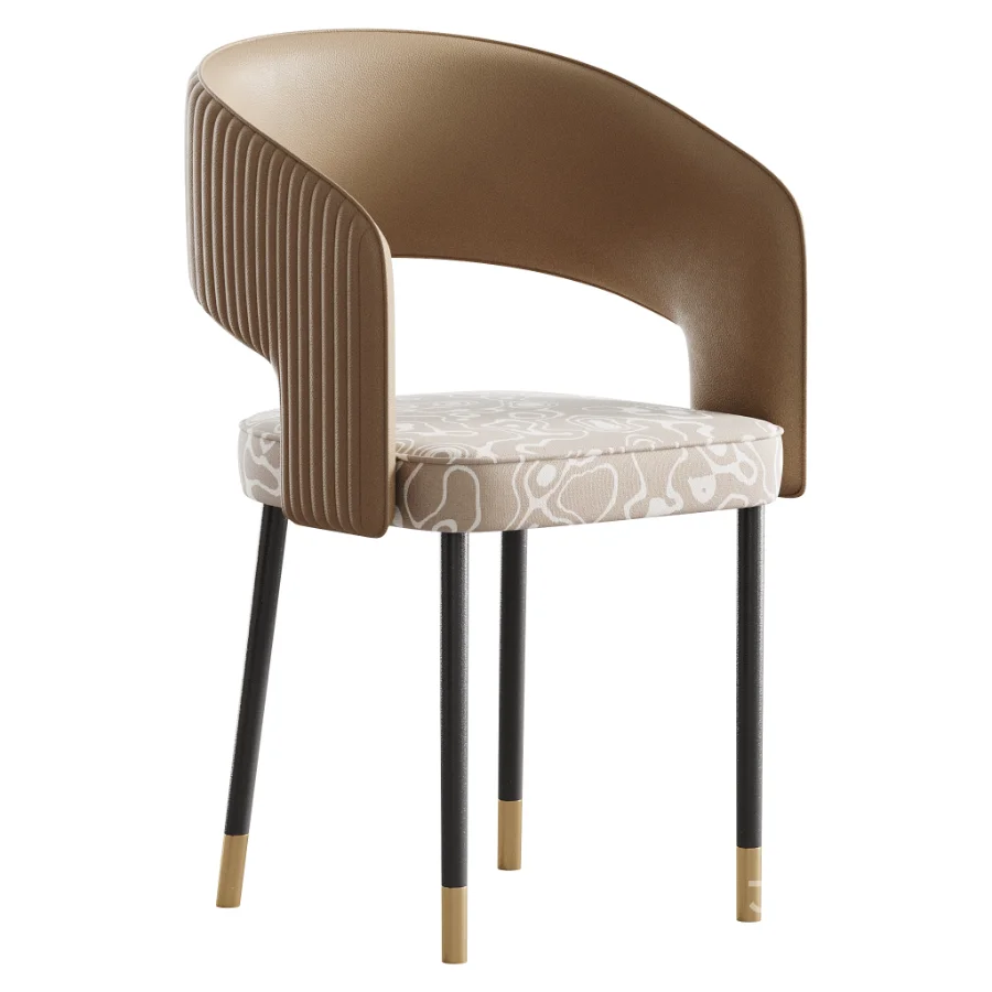 Casual Ventilated Back Arm Chair with Upholstered Armrest Image 3