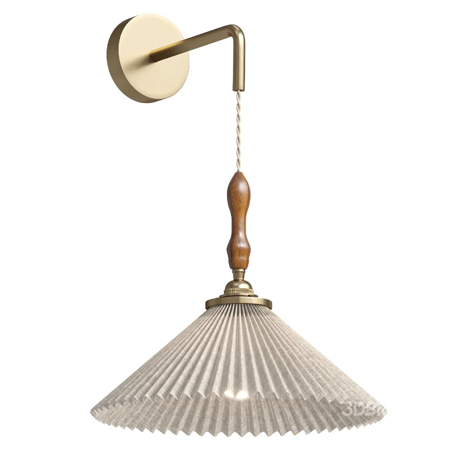 Foldable wooden wall lamp Image 2