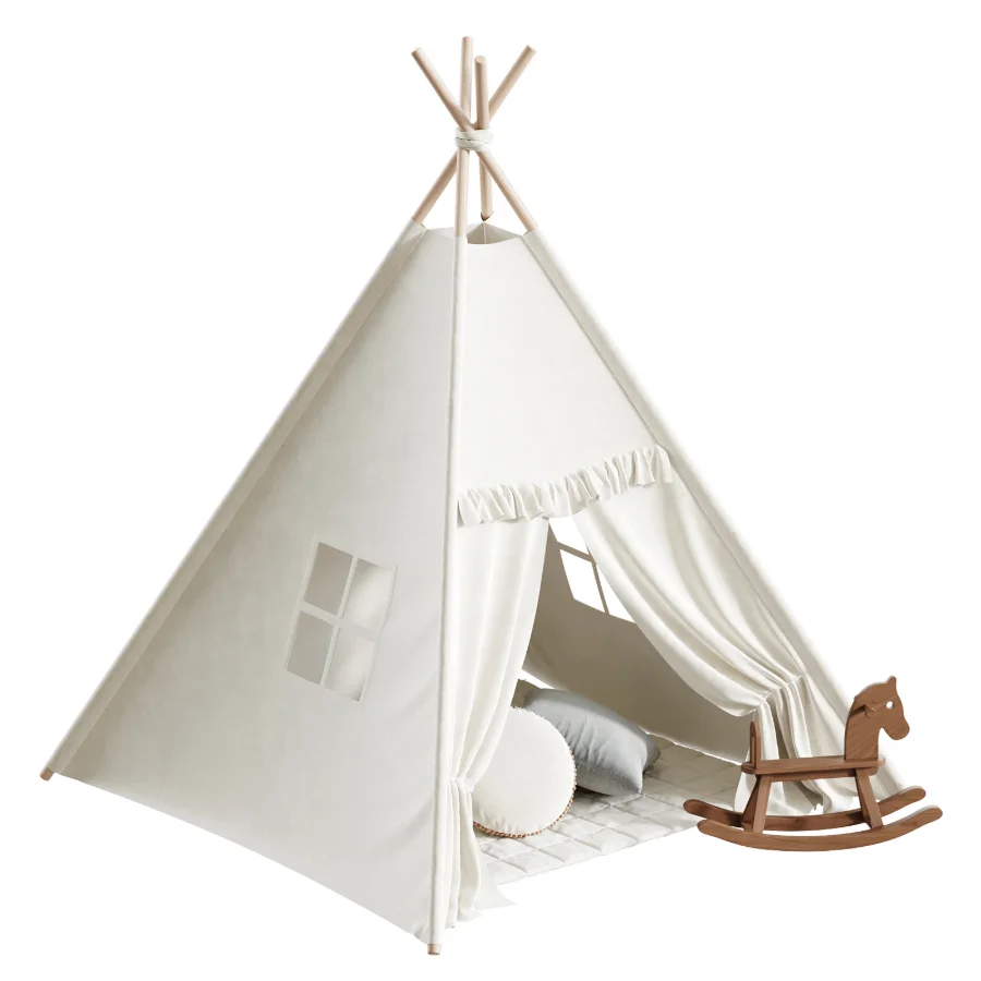Kids Teepee Play Tent Set Image 3