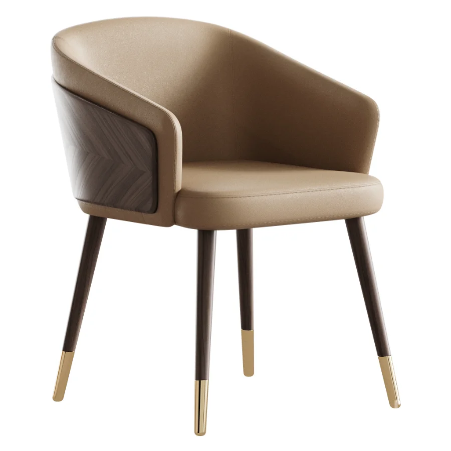Contemporary Style Wooden Dining Chair Parsons Dining ArmChair Image 4