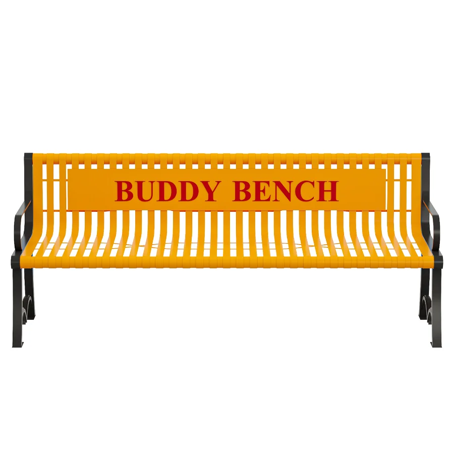 6 Foot Contour Slatted Thermoplastic Buddy Bench Image 2