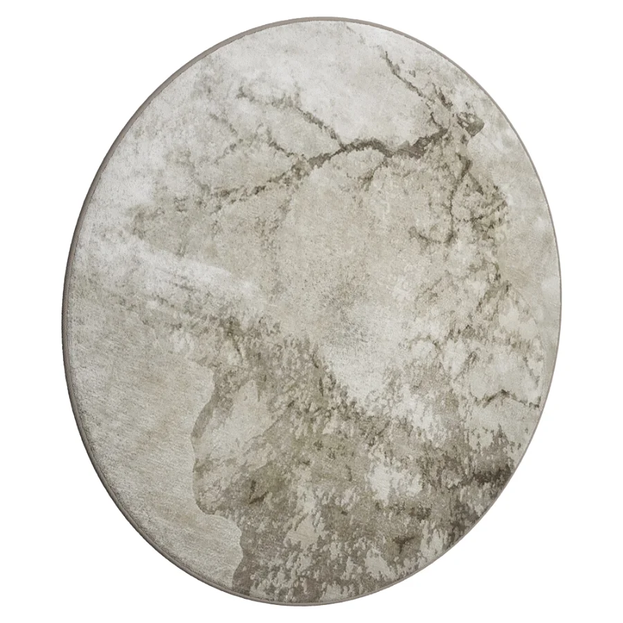 GD Silver Marble Round Rug Image 3