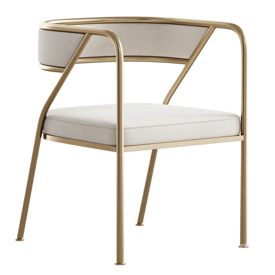 Dining Room Glam Chair Gold Legs Velvet Arm Chair Image 3