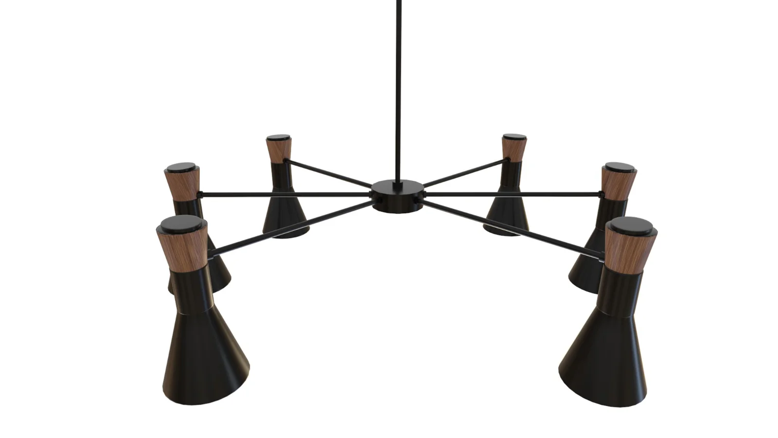 Brentston Metal Chandelier Black Image 8