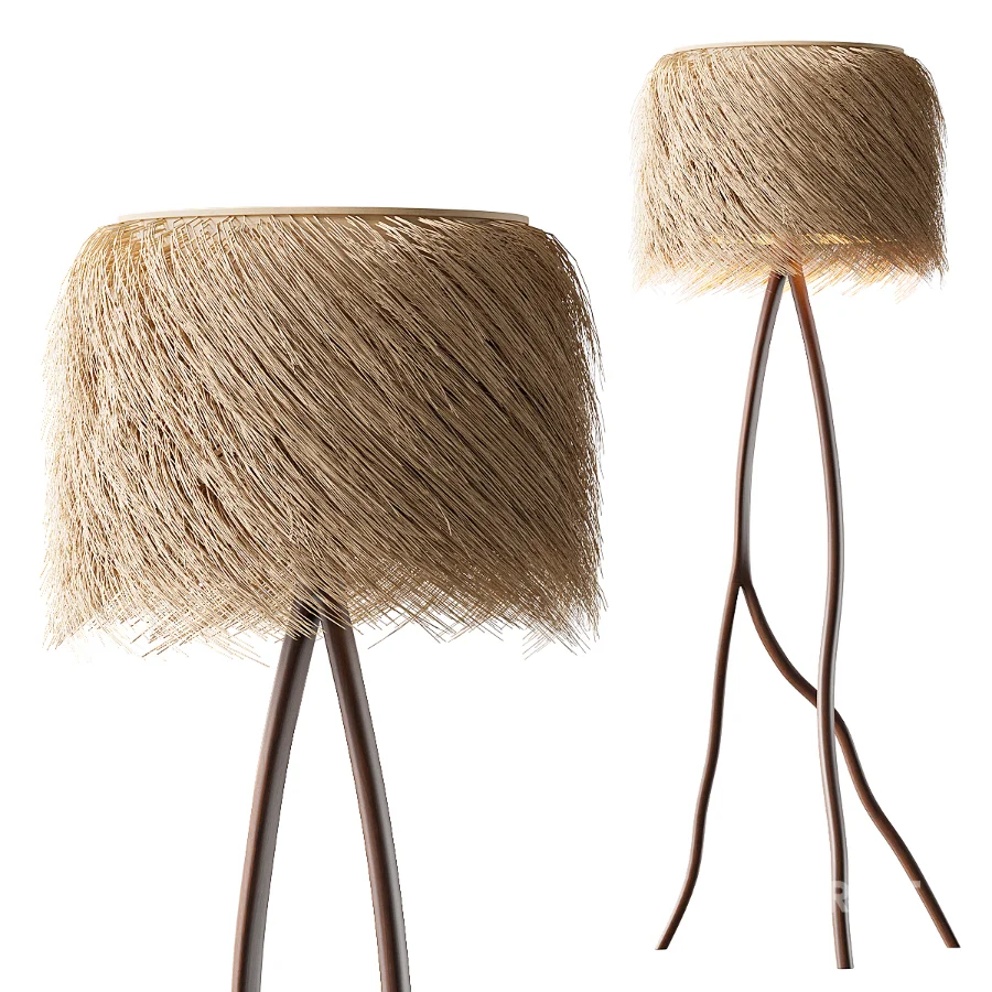 Japandi Fringe Floor Lamp Image 1