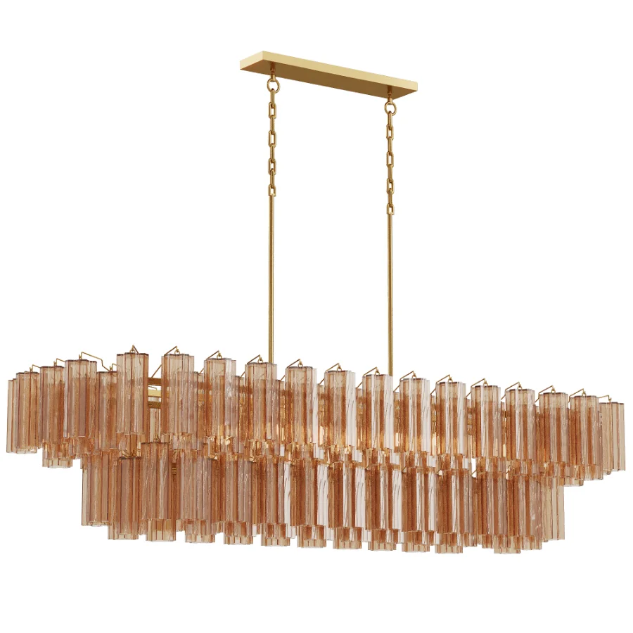 Addis Brass Linear Chandelier Image 1
