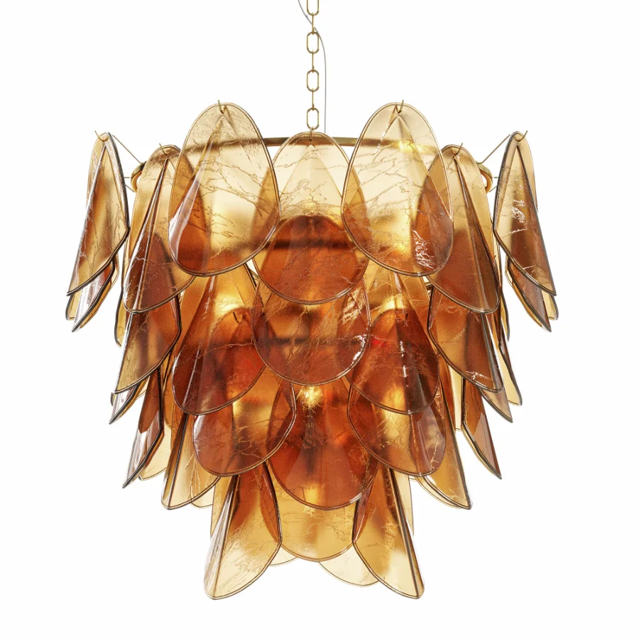 Magnolia Smoke White Glass Chandelier Image 4