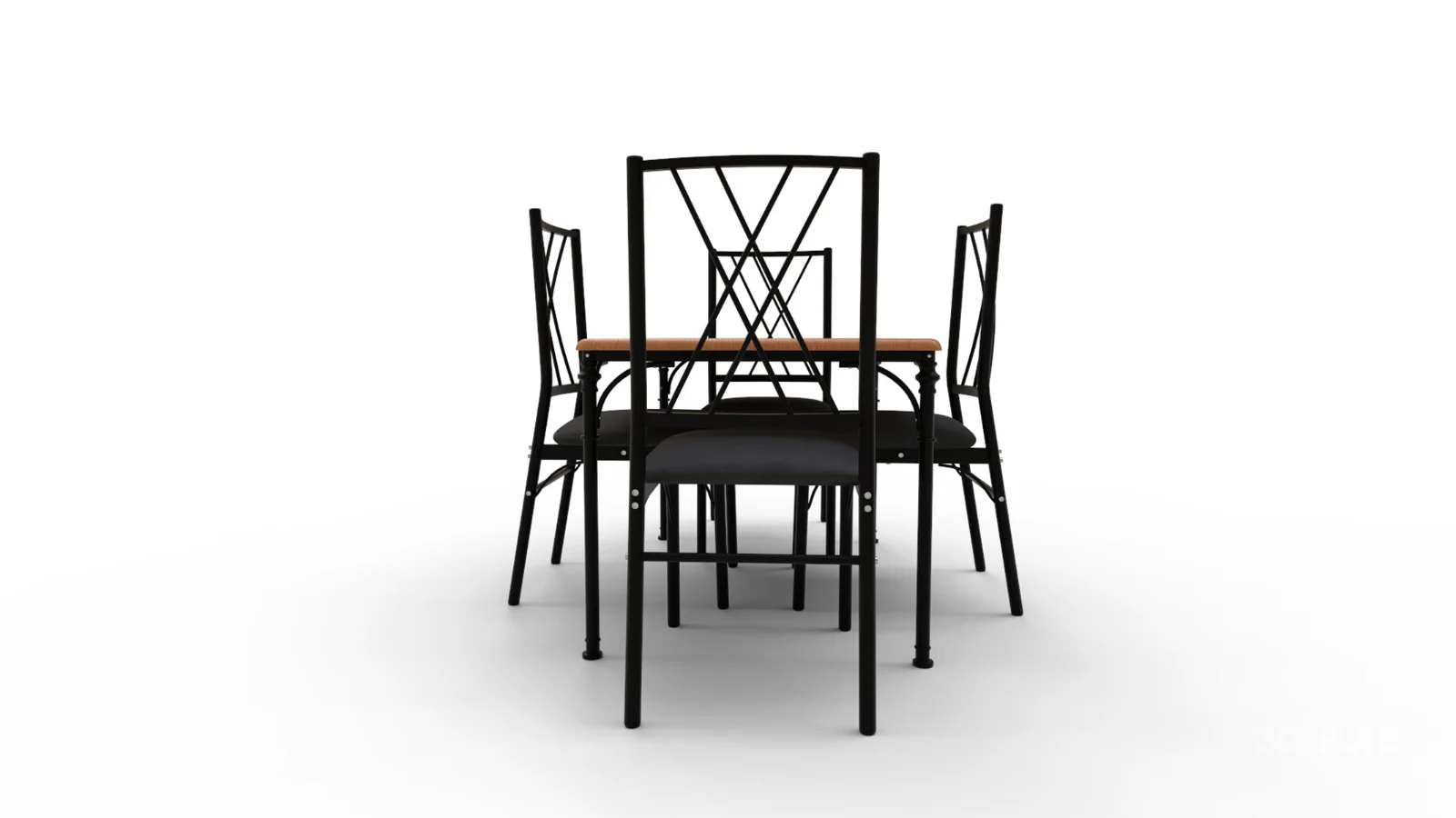 Kitchen Table and Chairs for 4 with Padded Seats Image 1