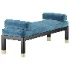 Modern Velvet Bench with Gold Details - Thumbnail 1