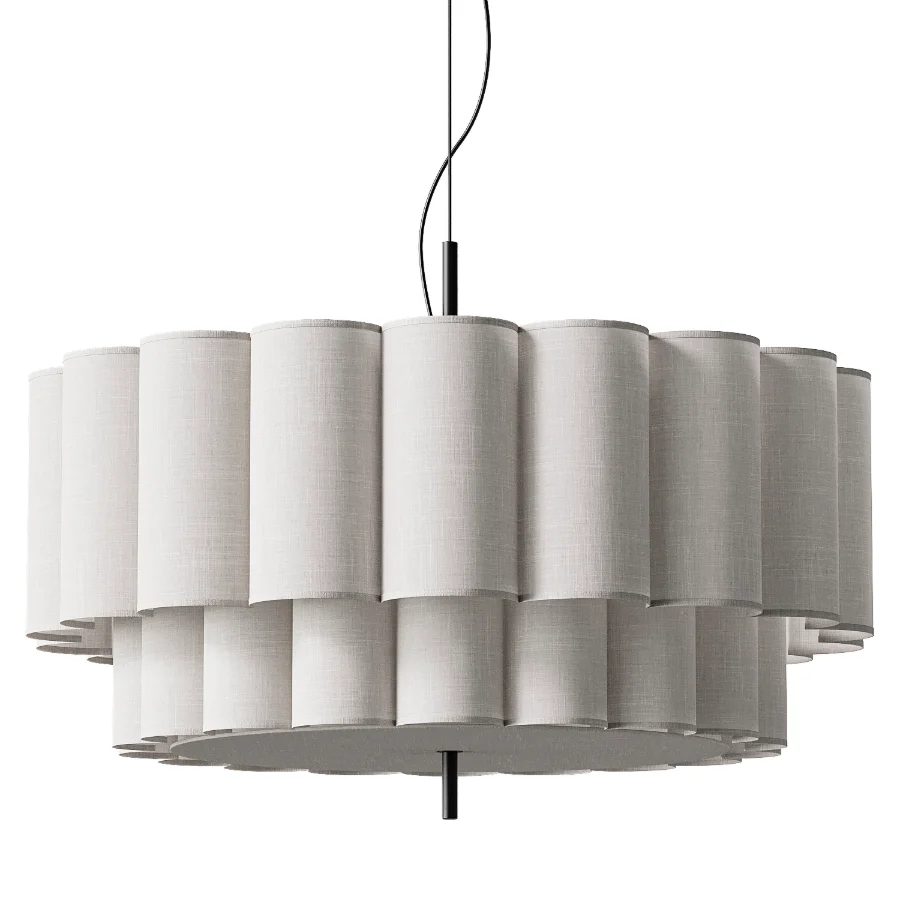 Japanese Natural Fabric Wabi Sabi Chandelier Image 4