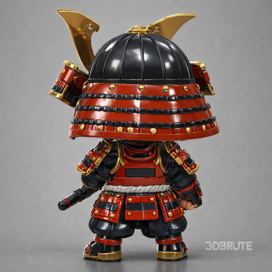 Chibi Samurai Warrior – Stylized Japanese Armor Image 6