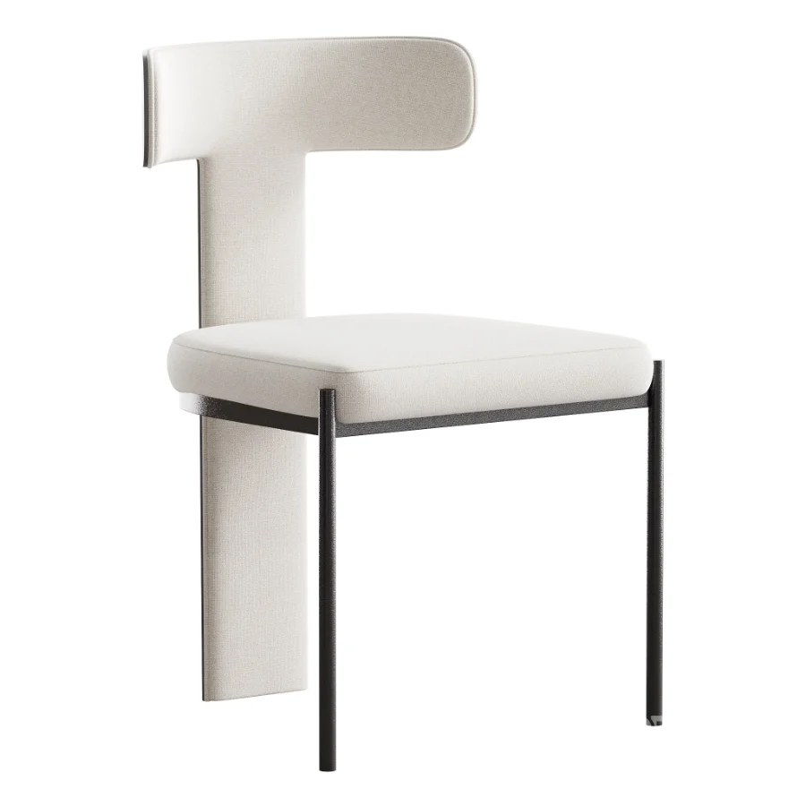 Contemporary Armless Chair with Padded Upholstery Image 2