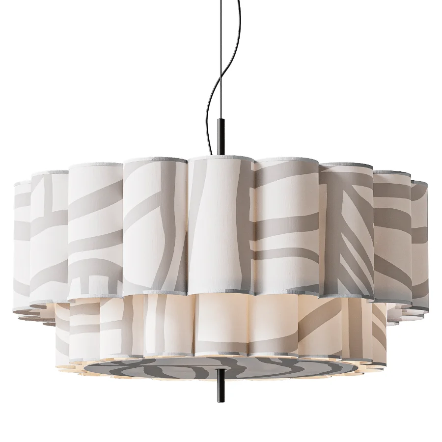 Japanese Natural Fabric Wabi Sabi Chandelier Image 1