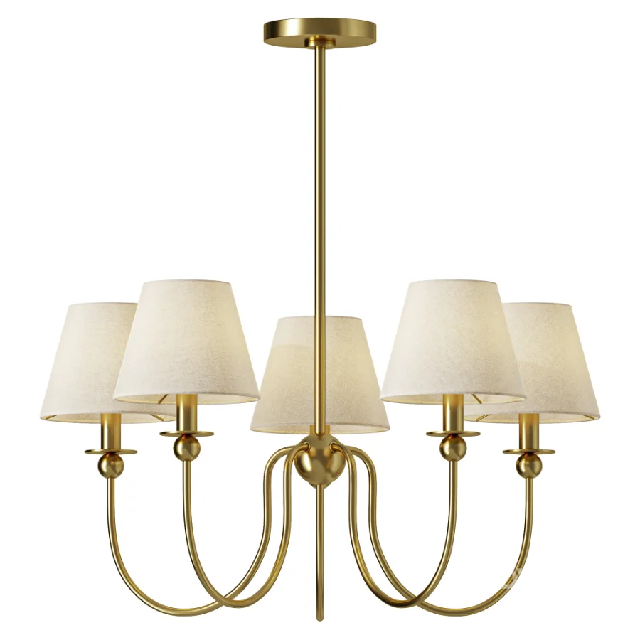 Anise 5 Light Chandelier 30 Satin Brass Image 1
