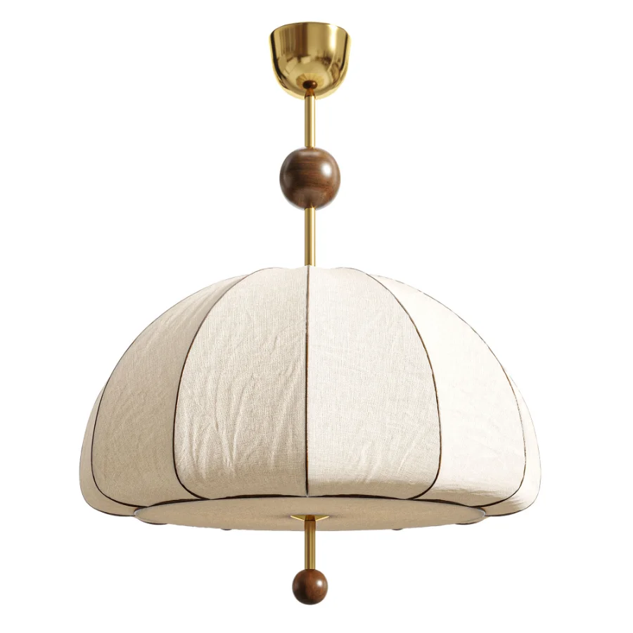 Vintage Floral Pattern Fabric Dome Pendant Light Image 2