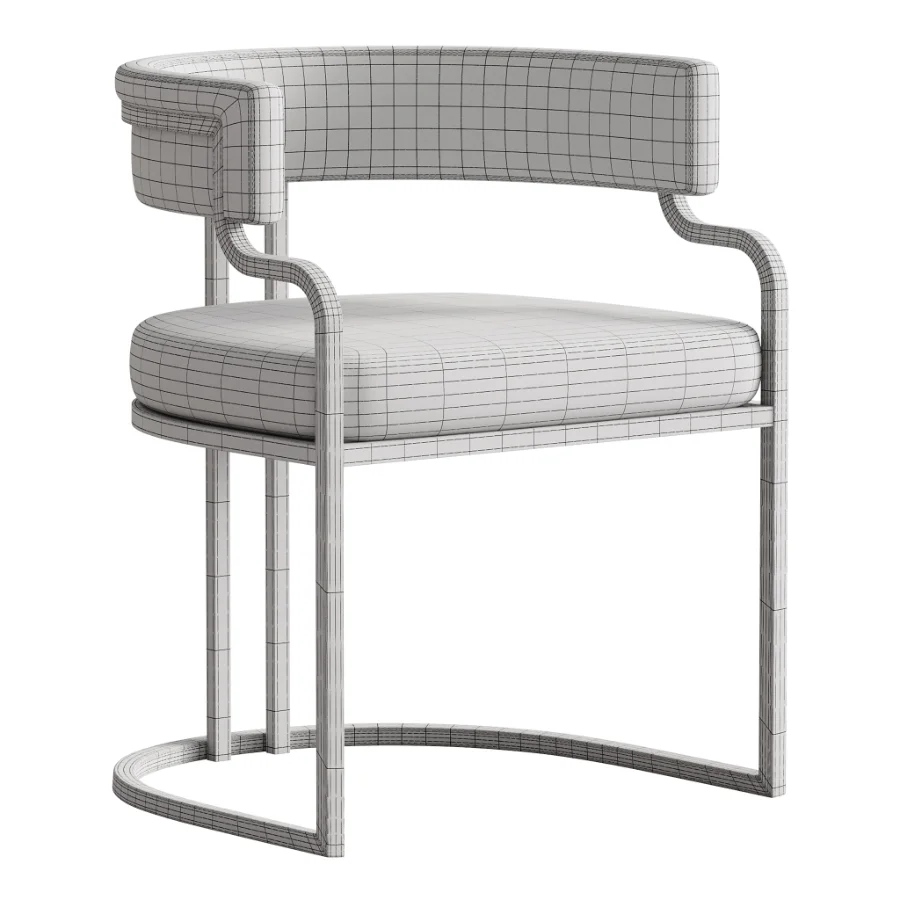 Faux Leather Dining Chairs Glam Style Open Back Armless Chair Image 7