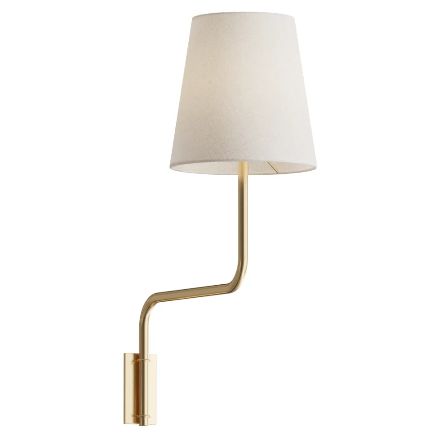 Swedish Designer Wall Light Brass Fabri Sweden 1940s Image 2