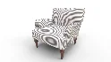 Traditional Accent Chair Denim Linen - Thumbnail 5