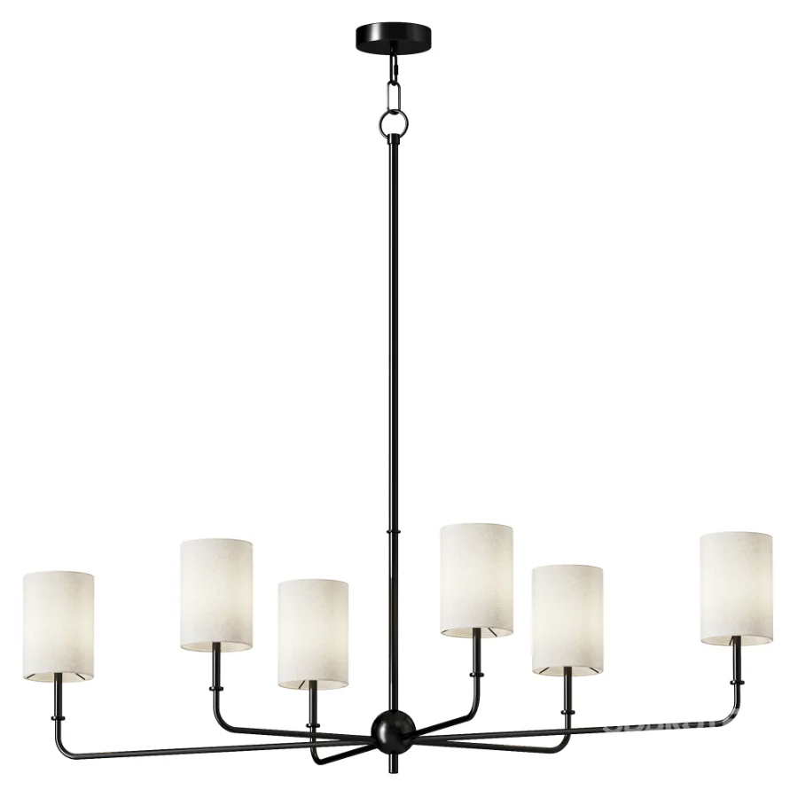 Remington 6 Light Linear Chandelier 44 Matte Black Image 2