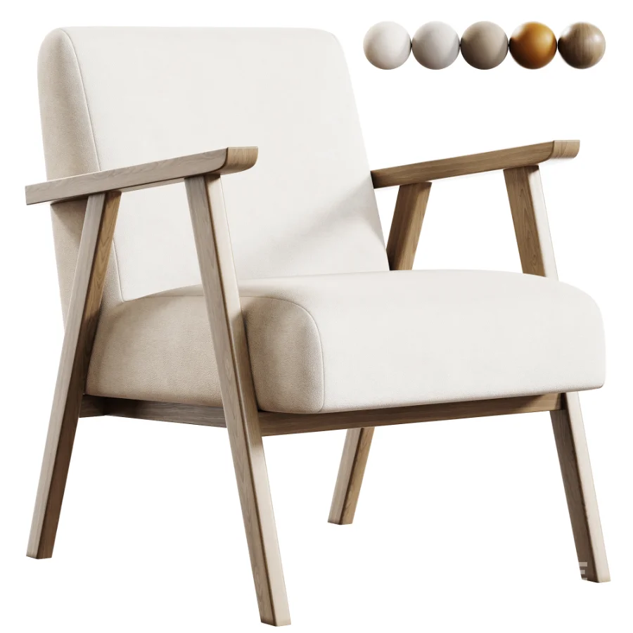 Ebbe Ecru Linen Armchair Image 1