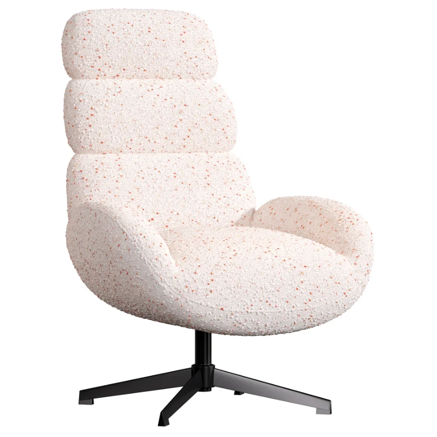 Kessen Velour Cream Swivel Chair Image 5