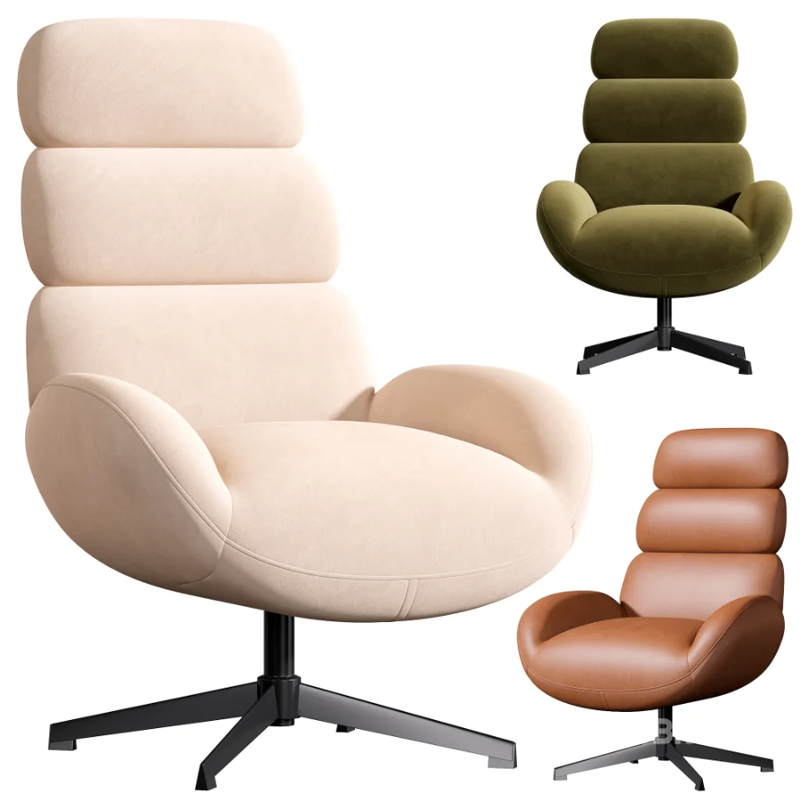 Kessen Velour Cream Swivel Chair Image 1