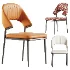 Contemporary Low Back Faux Leather Dining Chair - Thumbnail 1