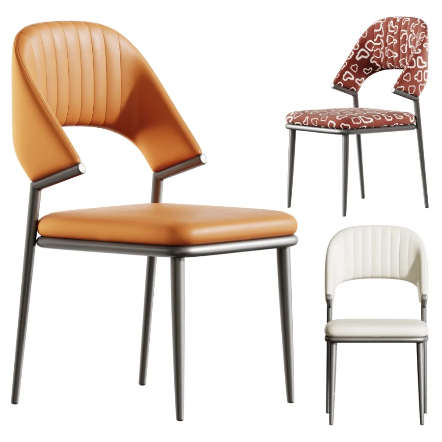 Contemporary Low Back Faux Leather Dining Chair Image 1