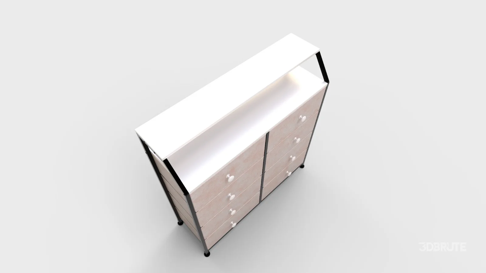 Dresser for Bedroom with Shelves Faux Leather Image 7