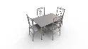 Kitchen Table and Chairs for 4 with Padded Seats - Thumbnail 8
