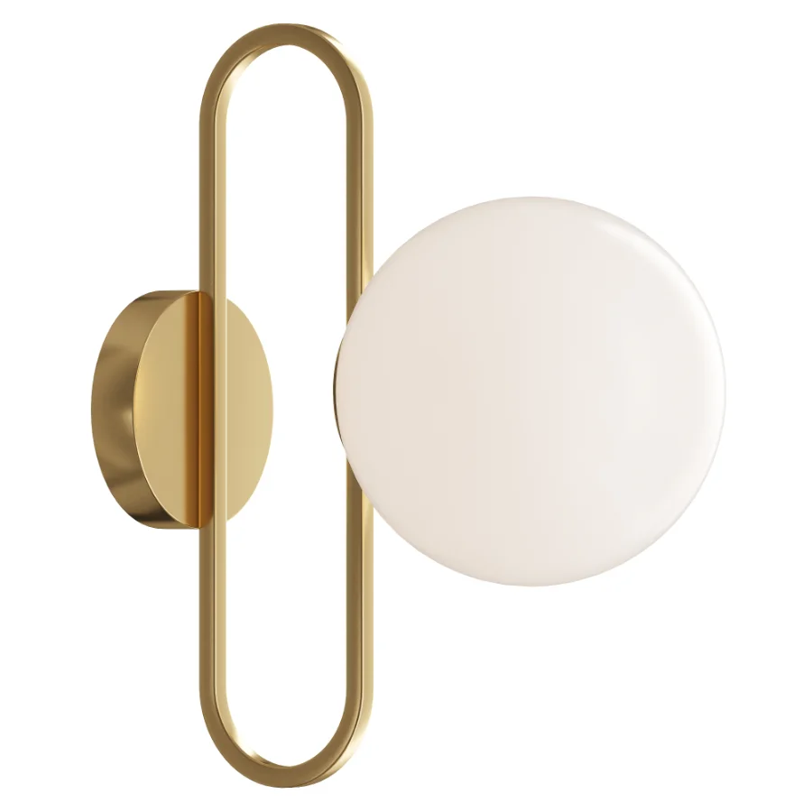 Glass Ball Bedside Wall Lamp Fashion Retro Brass Image 1