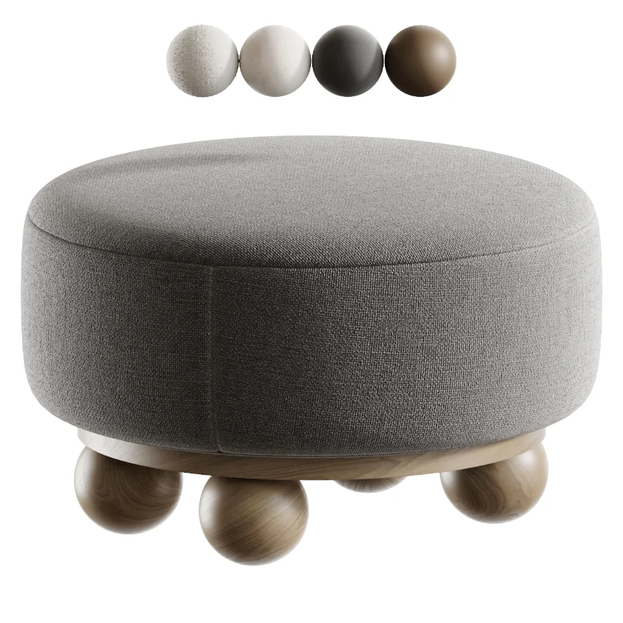Form of Inspiration Pouf with Round Legs Image 2