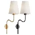 Swedish Designer Wall Light Brass Fabric Sweden 1930s - Thumbnail 1