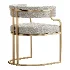 Faux Leather Dining Chairs Glam Style Open Back Armless Chair - Thumbnail 5