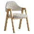 Art Deco Padded Arm Chair Olive Green - Thumbnail 3