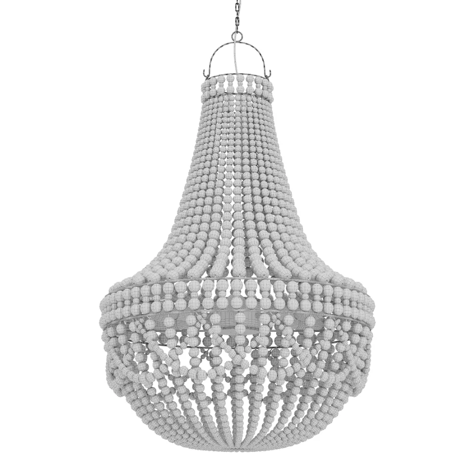Wood Beaded Chandelier Image 3