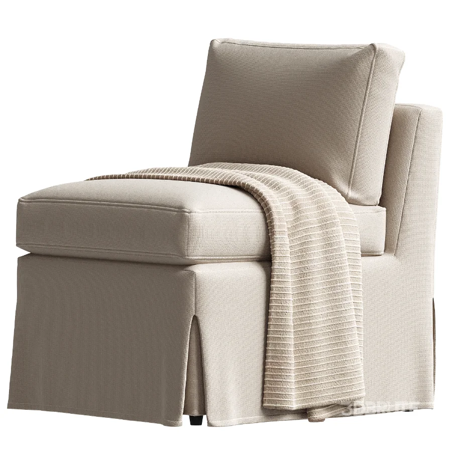 Fable Slipcover Dining Slipper Chair Beige Image 2