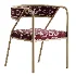 Dining Room Glam Chair Gold Legs Velvet Arm Chair - Thumbnail 4