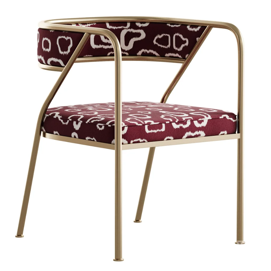 Dining Room Glam Chair Gold Legs Velvet Arm Chair Image 4